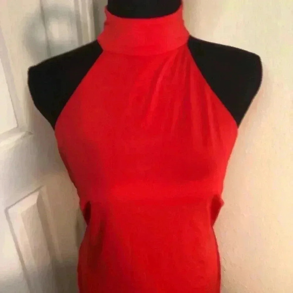 🔥💃🏻High Neck Fringe Red Party Dress💃🏻🔥Large and Small - Picture 16 of 16